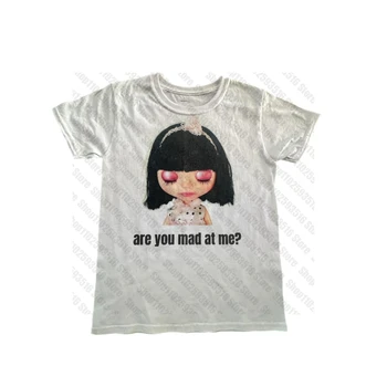 Y2K donna Baby Tee Streetwear Sweet girl Vintage Graphic Print Crop Summer punk Casual Trash Basic Goth White Slim t-shirt emo 1
