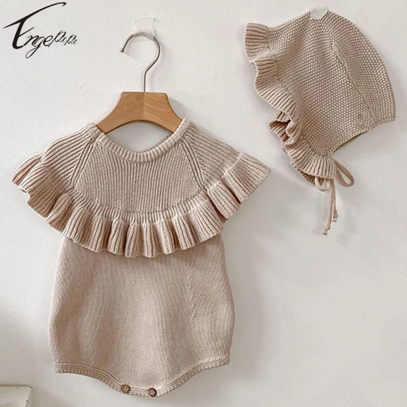 Knitted Romper Baby Girl 2022 Autumn Baby Clothes Baby Sleeve