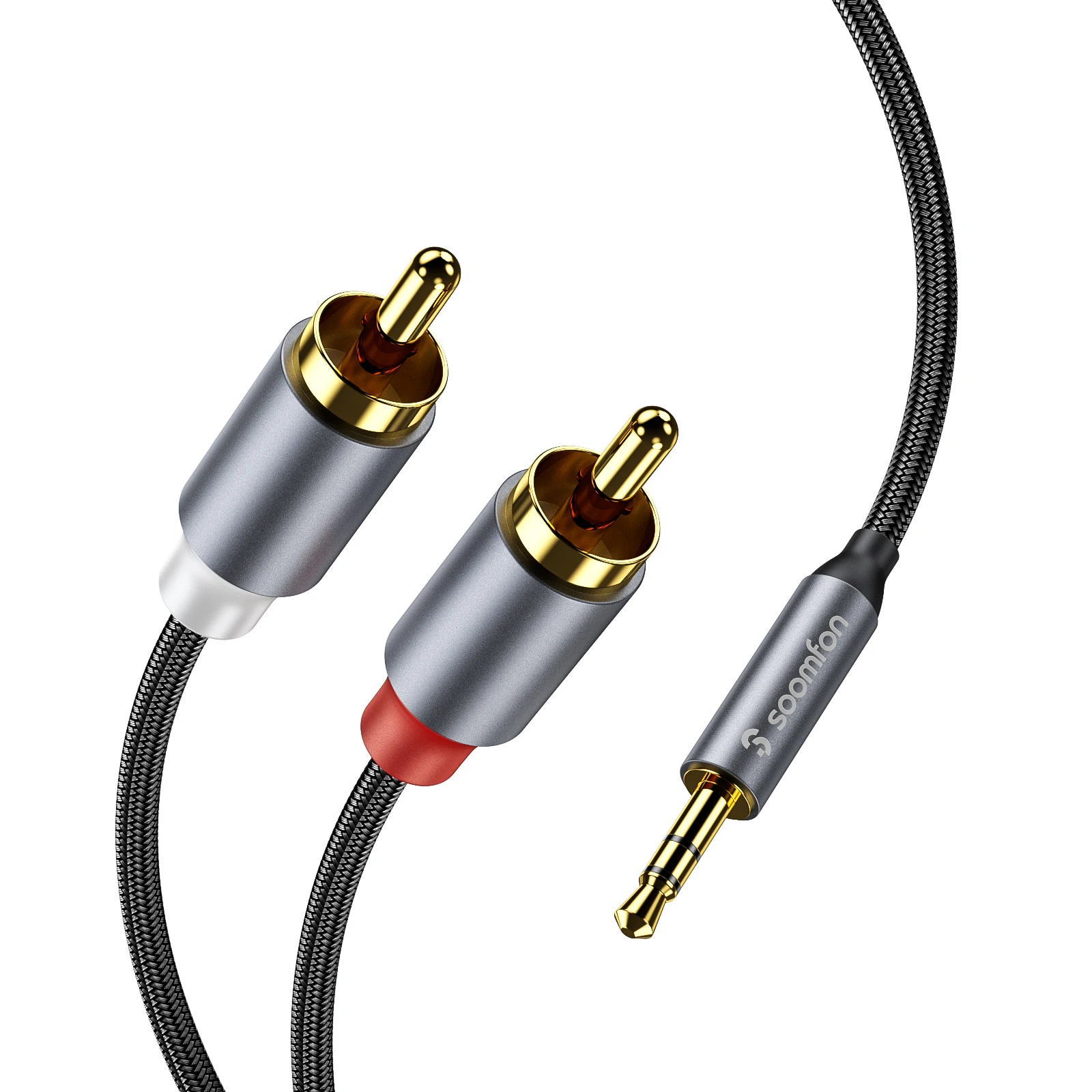 2M HiFi 스테레오 2 RCA 3.5mm 오디오 케이블 3.5mm 잭 2RCA 어댑터 분배기, DVD 앰프 TV PC 홈 시어터 스피커 와이어
