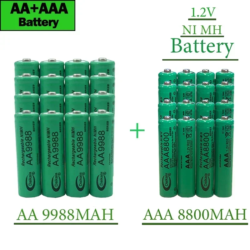 

Free Shipping 2023New Bestselling 1.2V AA9988MAH+AAA8800MAH AA AAABattery NI MH Rechargeable Battery for Shaver Remote Control