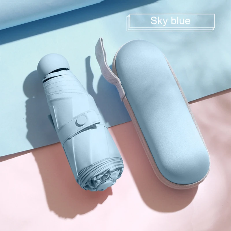 

6 Ribs Mini Capsule Umbrella Sun Umbrella Women Anti-UV Sunshade Umbrella Pocket Sunscreen Light Umbrella Portable Paraguas