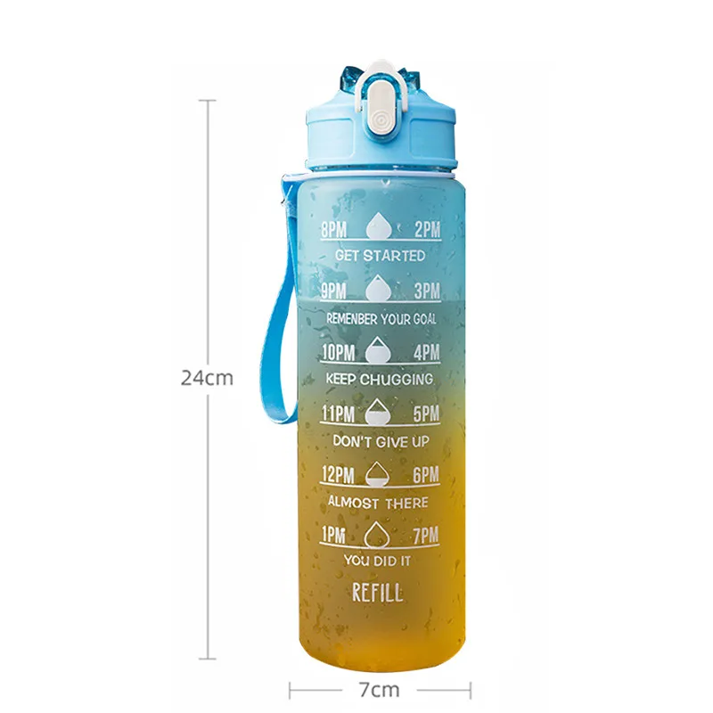 900ml Portable Water Bottle Motivational Sports Water Bottle With Time  Marker Leak-proof Cup For Outdoor Sport Fitness Bpa Free - Water Bottles -  AliExpress