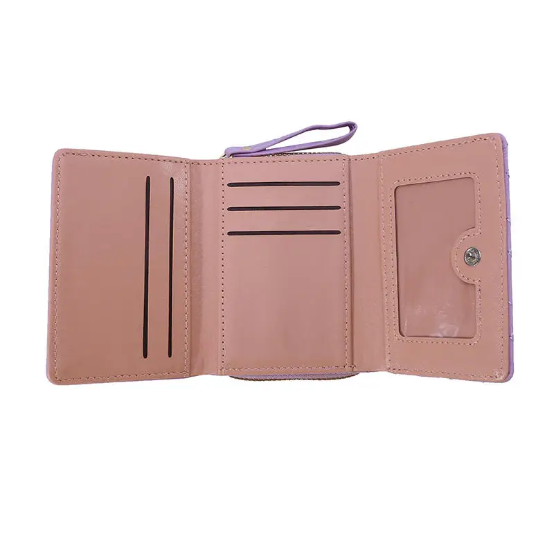 Elegant Embroidered PU Leather Tri-Fold Wallet with Multiple Card Slots and Coin Pocket