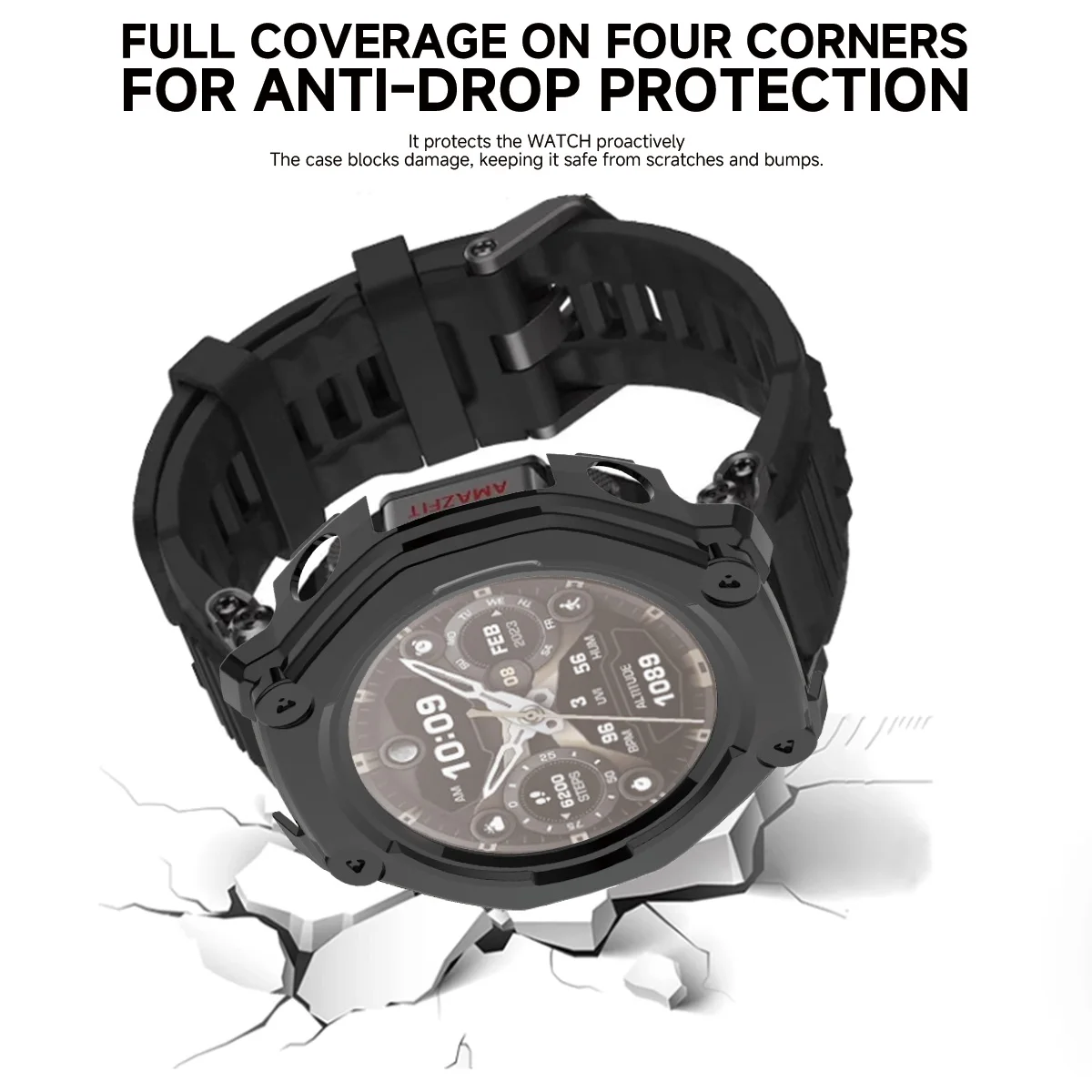 Enhanced Protective Glass and Silicone Case for Smartwatch – Anti-Scratch Screen Protector and Durable Cover