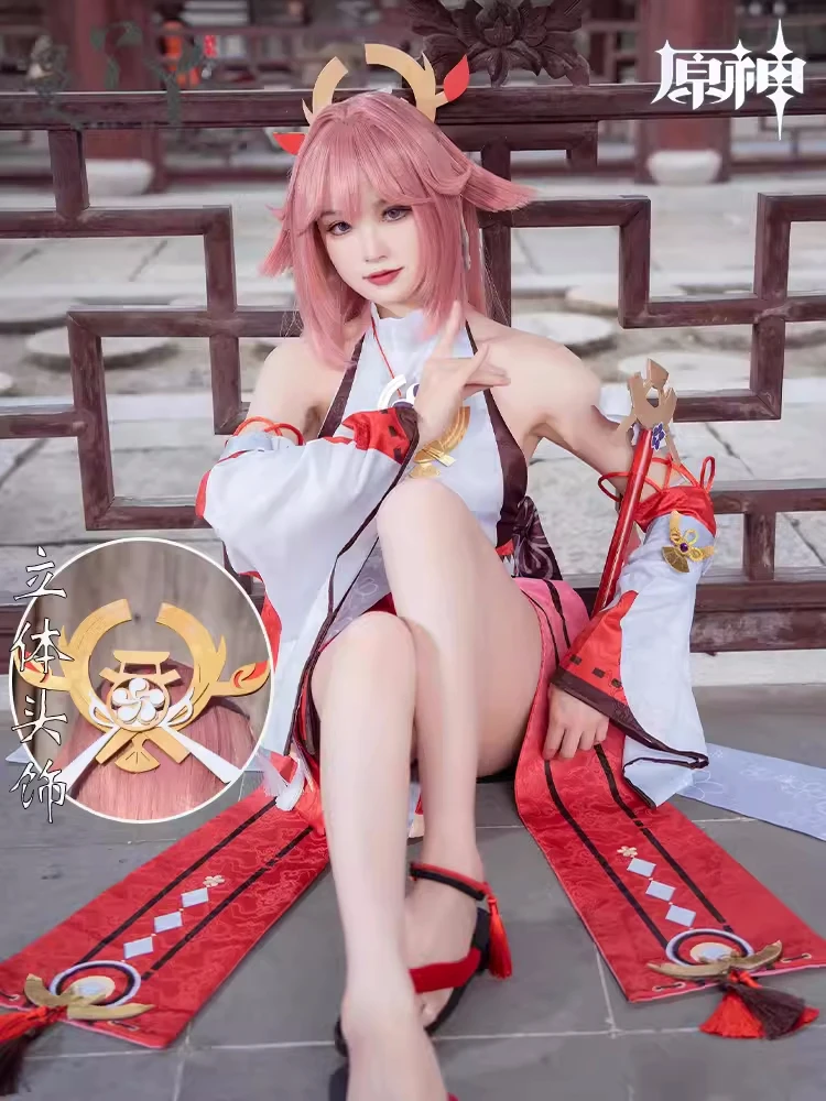 

Game Genshin Impact Yae Miko Cosplay Costume Anime Women Lovely Costume Carnival Party Role Play Clothing Carnival Suit Stock