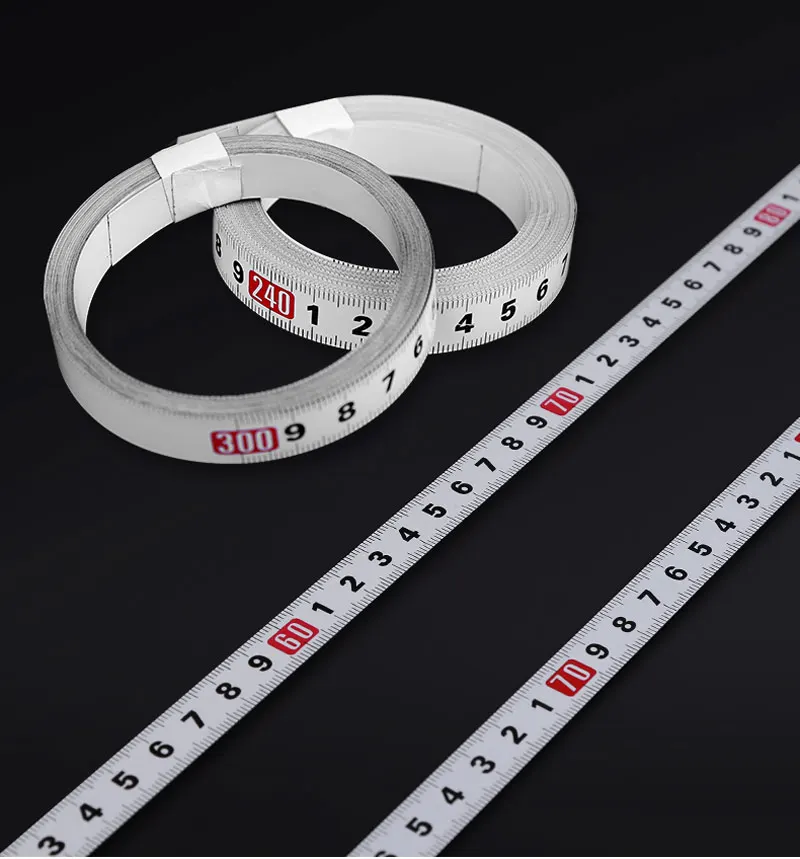 Durable Rust-Proof Stainless Steel Self-Adhesive Metric Ruler Tape 1-3m