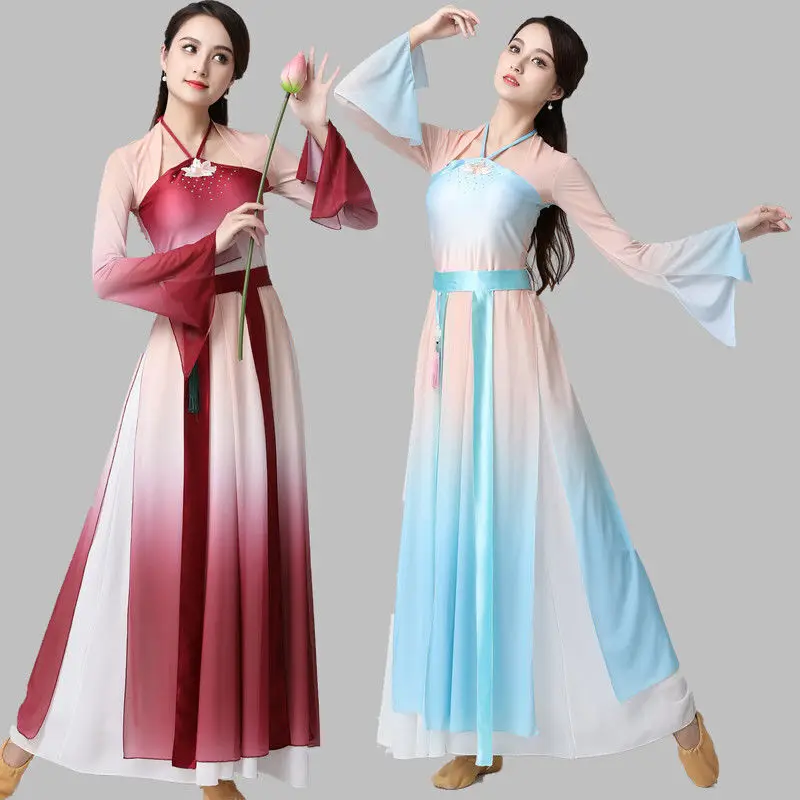 Classical Dance Practice Clothes Women's Body Rhyme Gauze Clothes Chinese  Style Ethnic Dance Performance Clothes - AliExpress 200000532