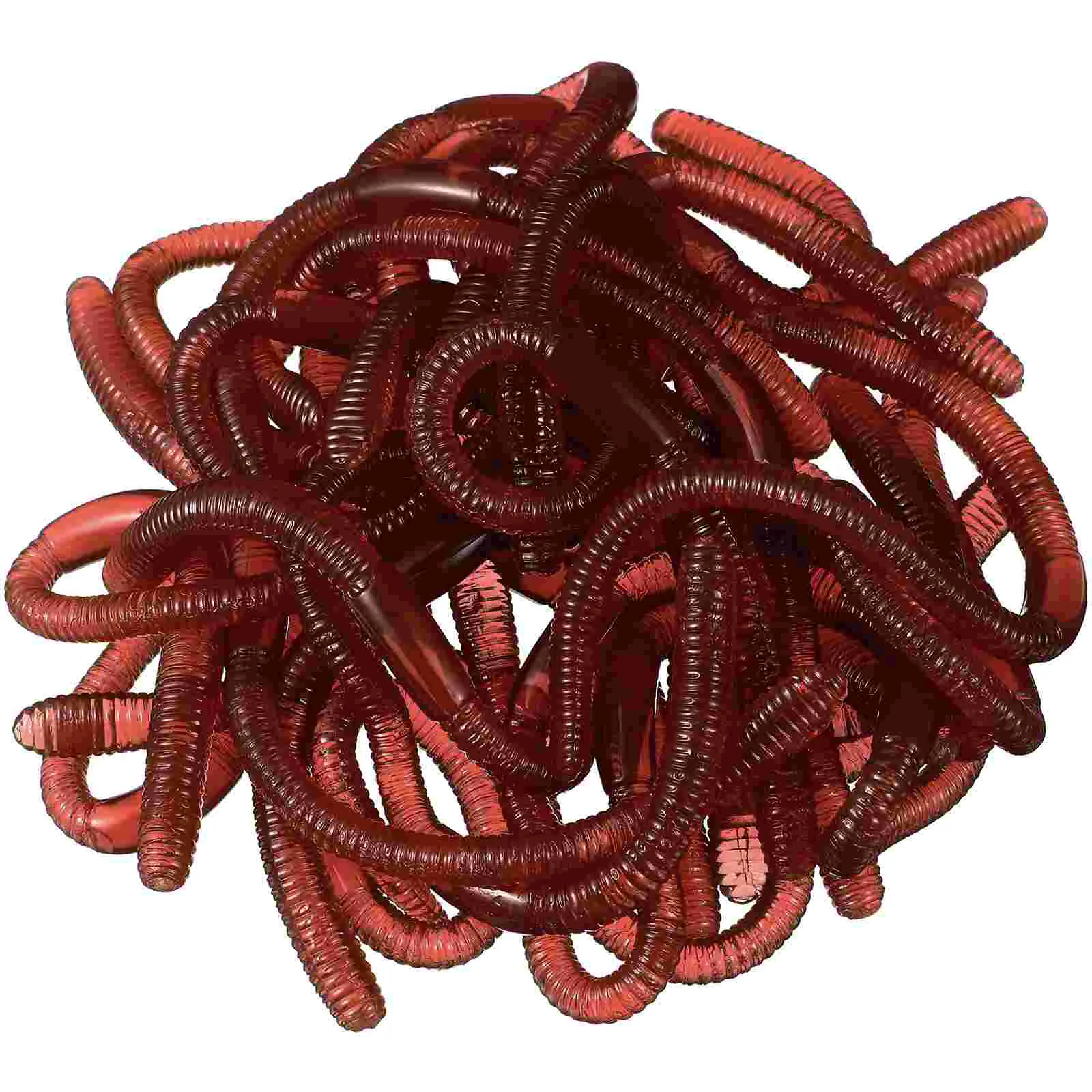 

25 Pcs Artificial Earthworm Worms Props Earthworms Model Elasticity Toys Plastic Faux