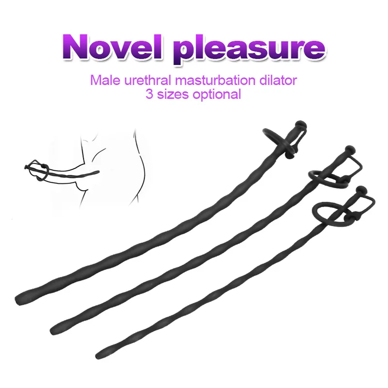 Urethral Dilator Silicone Urethral Dilator Men Masturbator Silicone Hollow Urethral Catheter Dilator Penis Plug Insertion Urethral Cather Horse Eye Irritation Sextoys