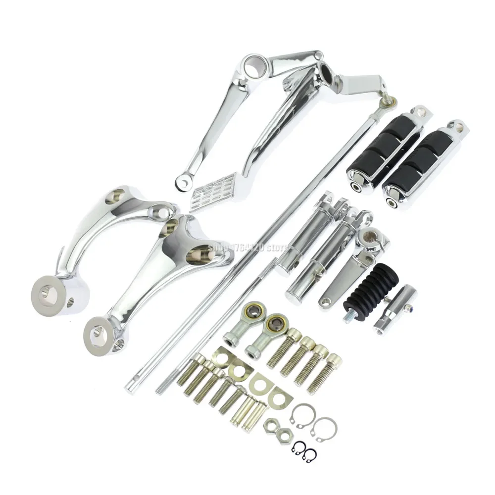 Forward Control Conversion For Sportster Forward Controls Kit For Harley Sportster 1986-2003 - Complete Foot Pegs, Levers & Linkage Set In Black Chrome Levers Harley - Foto 6
