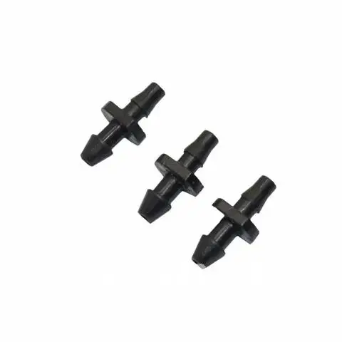

50 pieces double ways 1/8" barbed connector Used to splice our 3/5mm water pipe tubing together 3/5mm garden hose