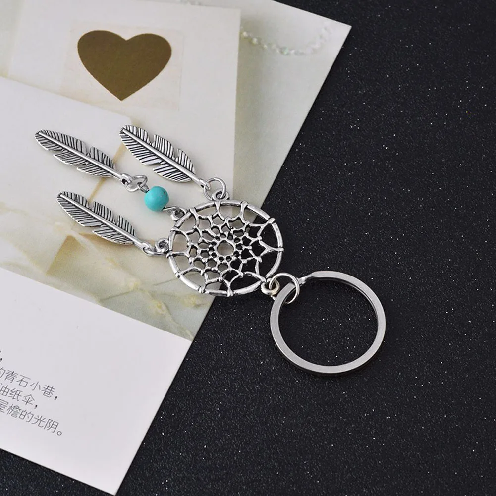 Dreamcatcher Metal Feather Dream Catcher Key Chain Keyring Women Vintage Charm Fashion Bohemian Indian Style Keychain New 4