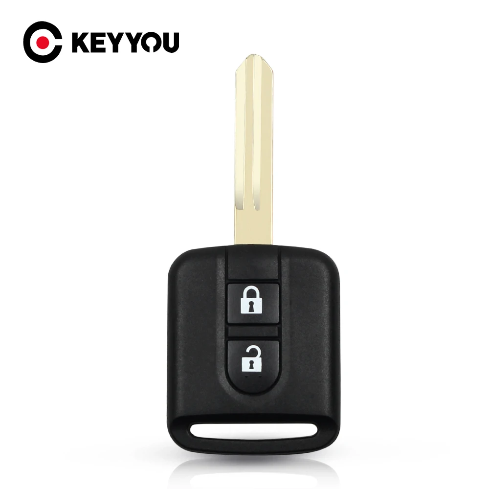 

KEYYOU 2 Buttons Replacement Car key Shell FOB For Nissan Qashqai Navara Micra NV200 Patrol Y61 2002-2016 Remote key shell