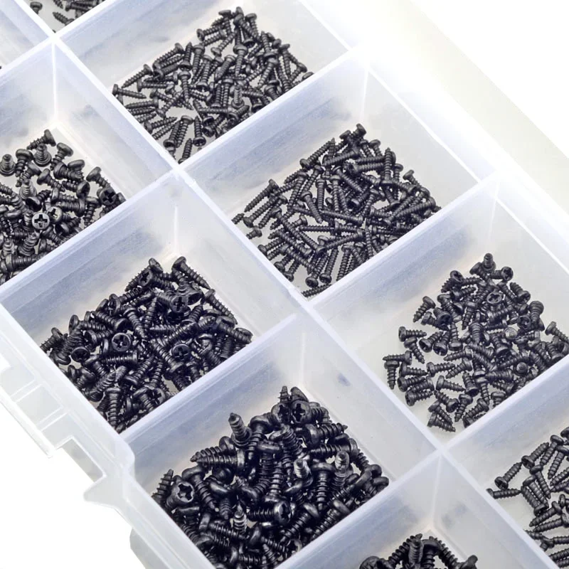 Viti M1 M1.2 M1,4 M1.7 M2 M2.6 M3 M4 Black Steel Mini Micro Cross