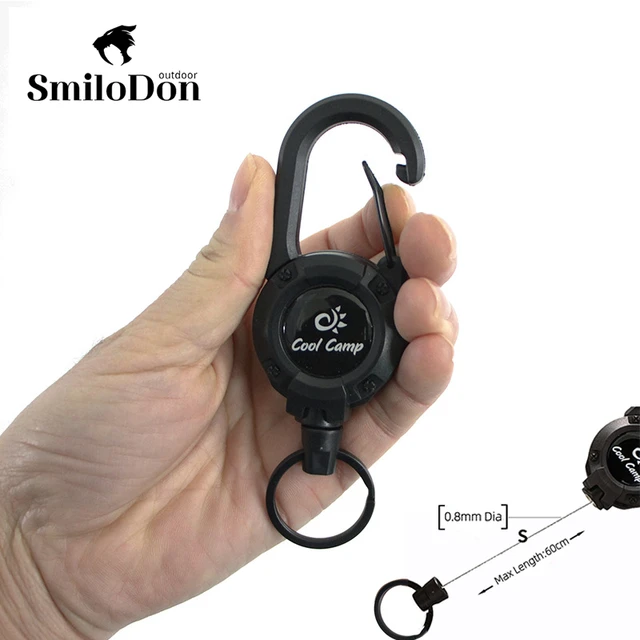 Heavy Duty Retractable Pull Badges ID Reel Carabiner Key Chain