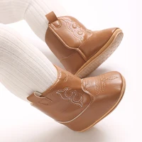Fashionable and popular baby shoes Western denim midsole boots autumn and winter warm and anti slip casual walking shoes 6