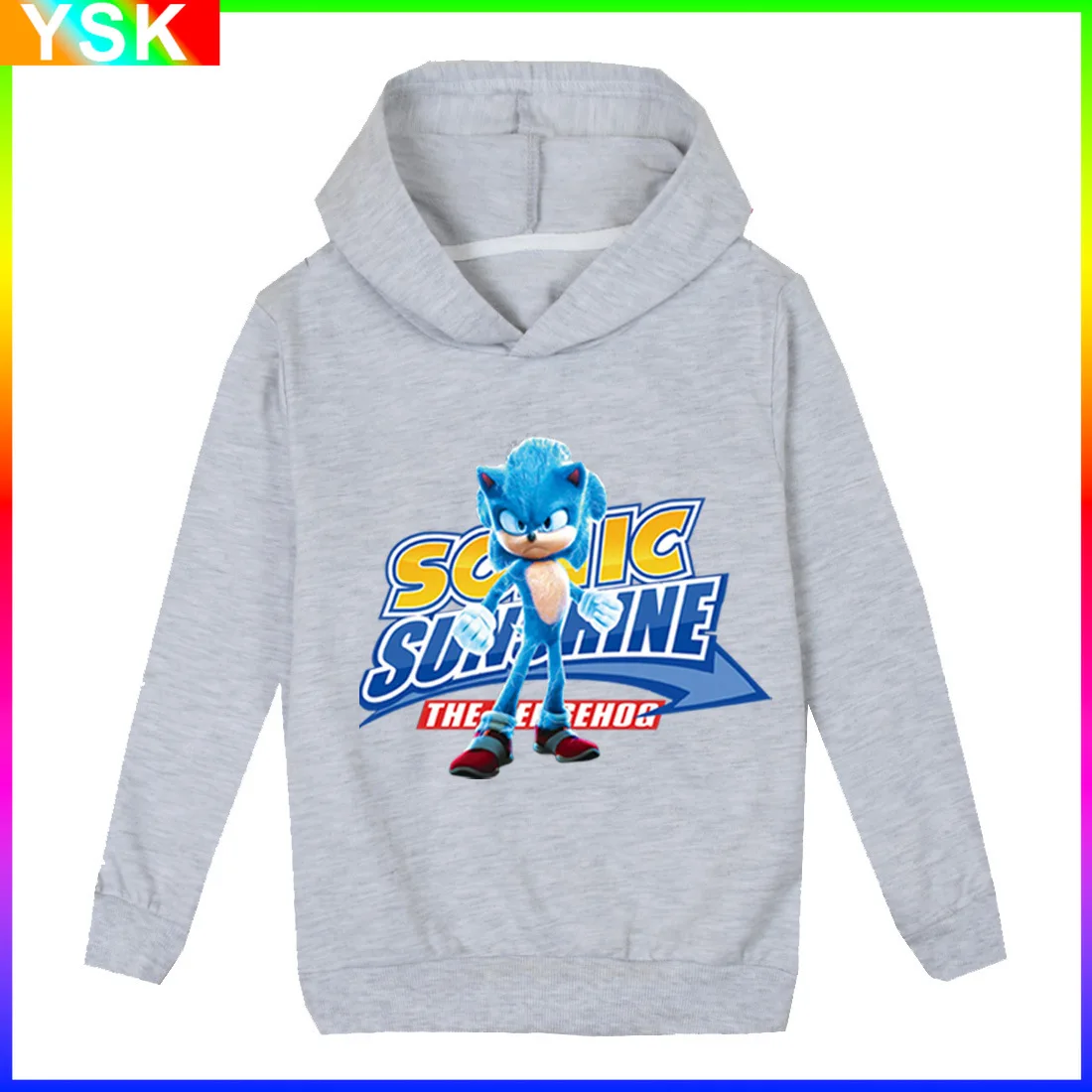 

Children's Casual Sweater Sonic Big Kids Pullover Hooded Sweater Warm and Comfortable
