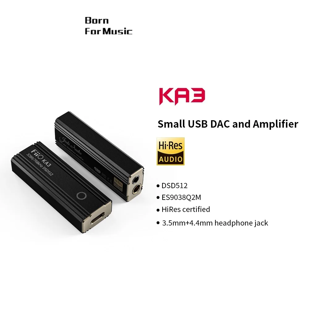 

New KA3 Type C 3.5/4.4 Jack Earphone, USB DAC AMP, DSD512 Audio Cable for Android iOS Mac Windows10