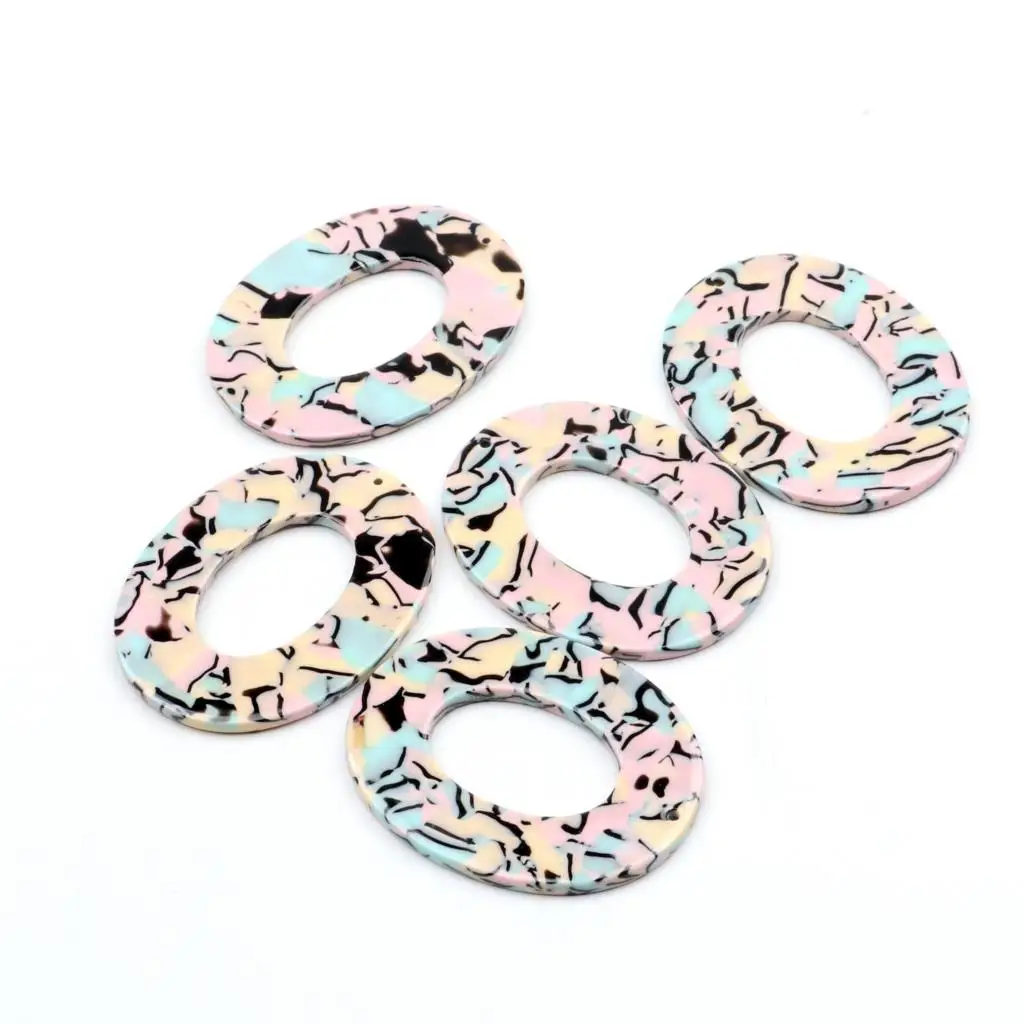Schildkrötenpanzerperlen, Acetat-Acryl-Ohrring-Charms, lange ovale Acetat-Acrylform, Schmuckzubehör, Ohrring-Teile – Detail 1