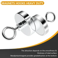N52 Super Strong Neodymium Salvage แม่เหล็กตะขอตกปลาแม่เหล็ก Neodymium แม่เหล็ก Searcher แม่เหล็ก Neodymium ที่มีประสิทธิภาพสําหรับตกปลา 2
