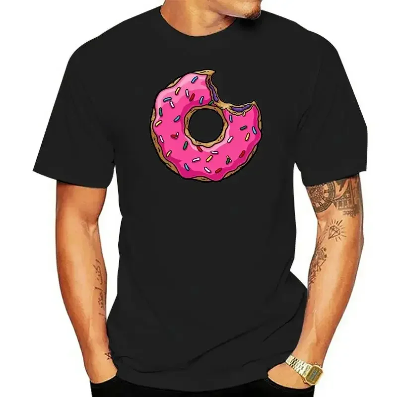 Donut Homer Yellow Sprinkles Lisa Bart Maggie Classic Woman O-Collo Ropa Hombre Sweet Donut Cartoon Man Printed T Shirt