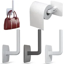 

1 Pcs L-Shape Punch-Free Hook Wall Mounted Cloth Hanger for Coats Hats Towels Clothes Kitchen Rack Roll Bathroom Holder