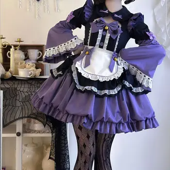 Han Mushroom Liang {}~ Original Design Oath Maid Lolita Dress Cute Short Sleeve op Bud Dress 1