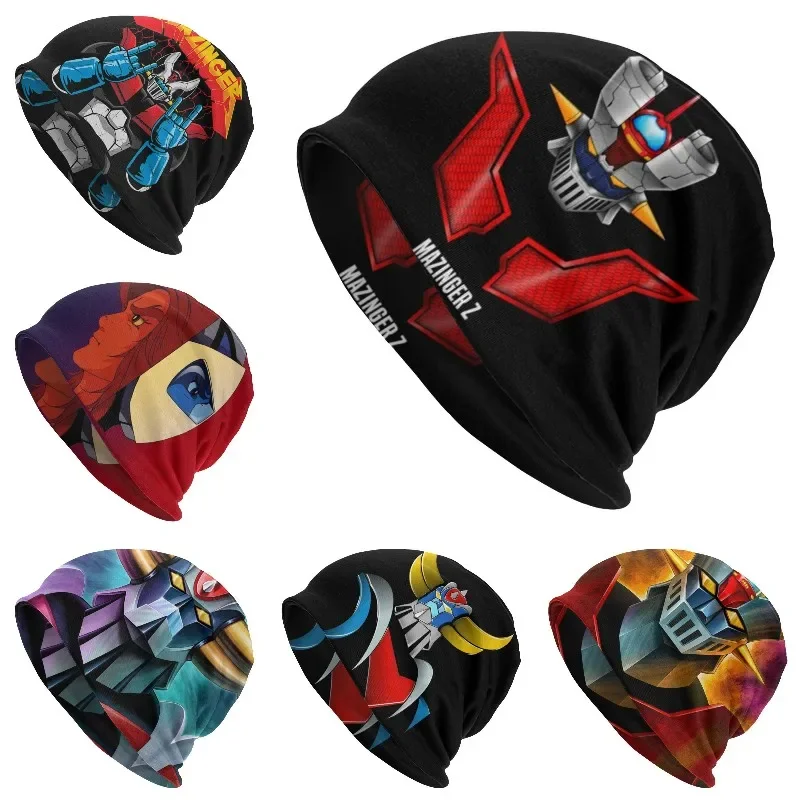 

Mazinger Z Anime UFO Robot Bonnet Beanie Knitted Hat Men Women Cool Unisex Adult Warm Winter Skullies Beanies Cap