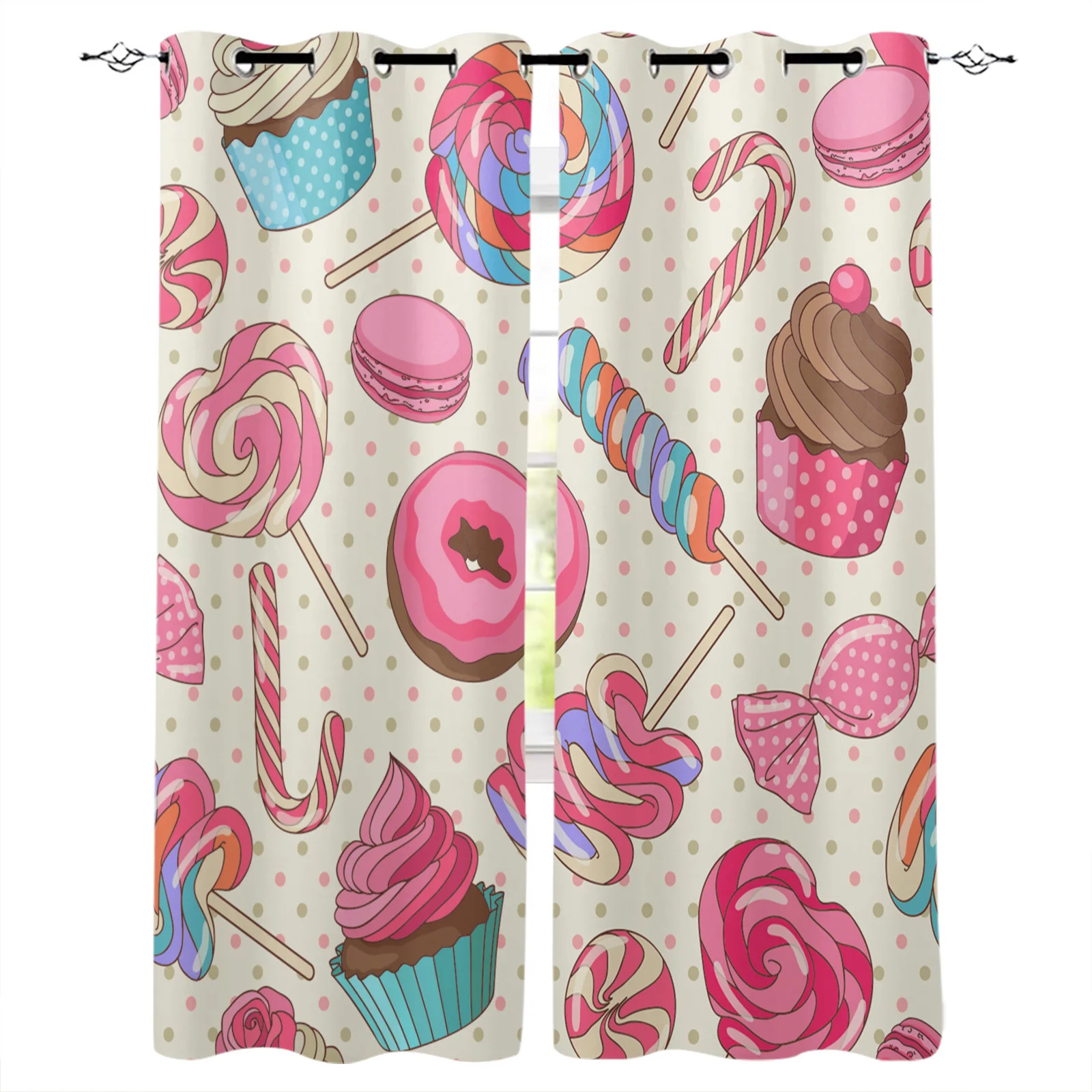 

Delicious Food Donut Blackout Curtains Window Curtains For Bedroom Living Room Decor Window Treatments