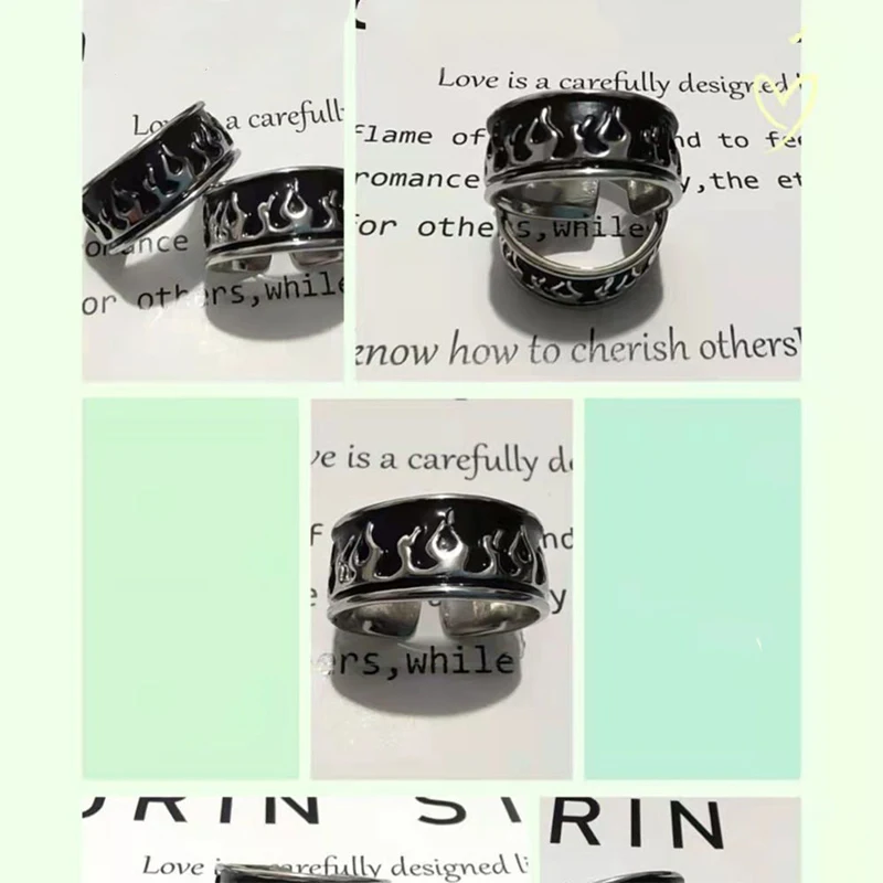 

2024 New Flame Ring Hip Hop Rock Party Gift For Men And Women