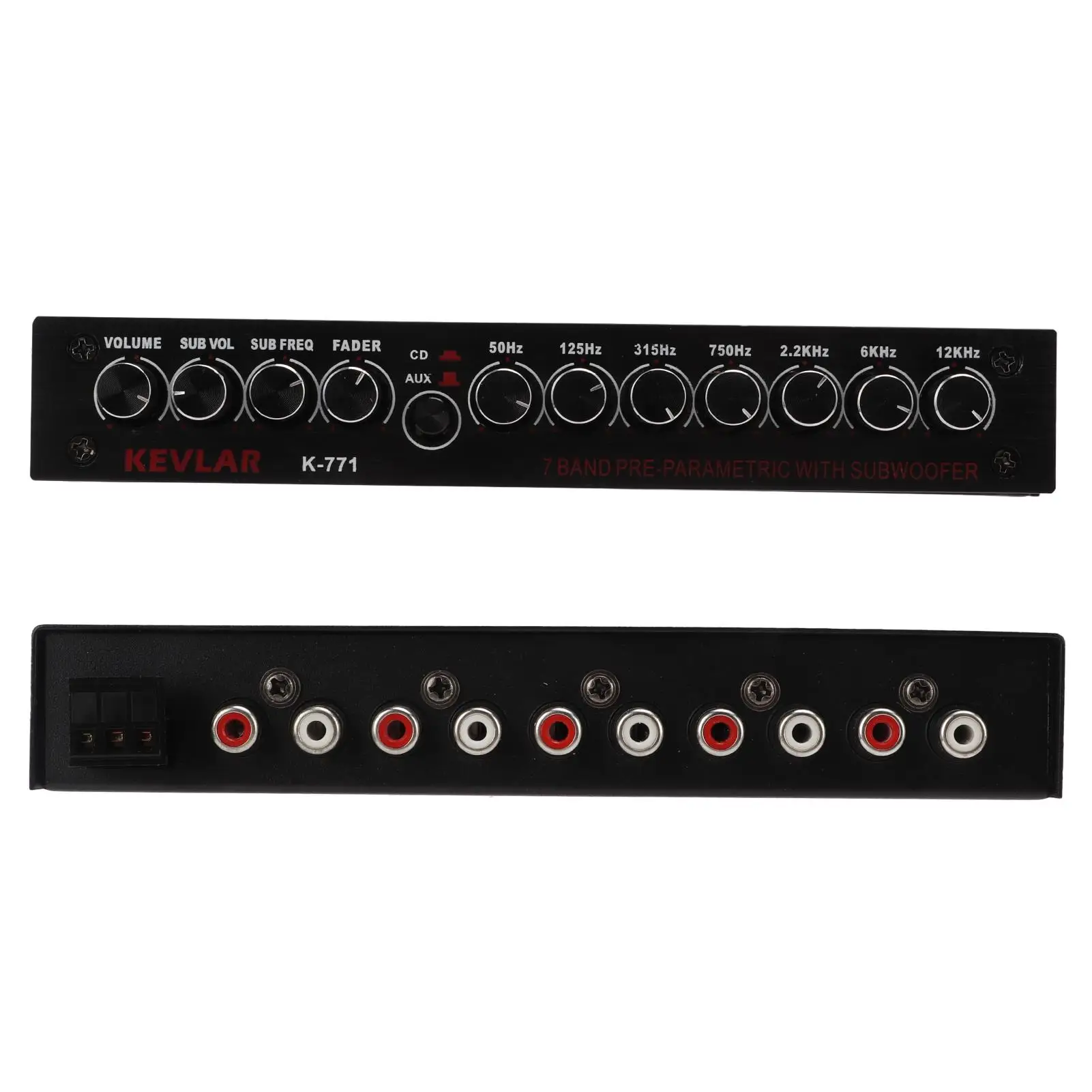 Car Audio Graphic Equalizer Universal Low Pass 7-Band Variable Gain Adjustment High Level Input EQ for stereo System