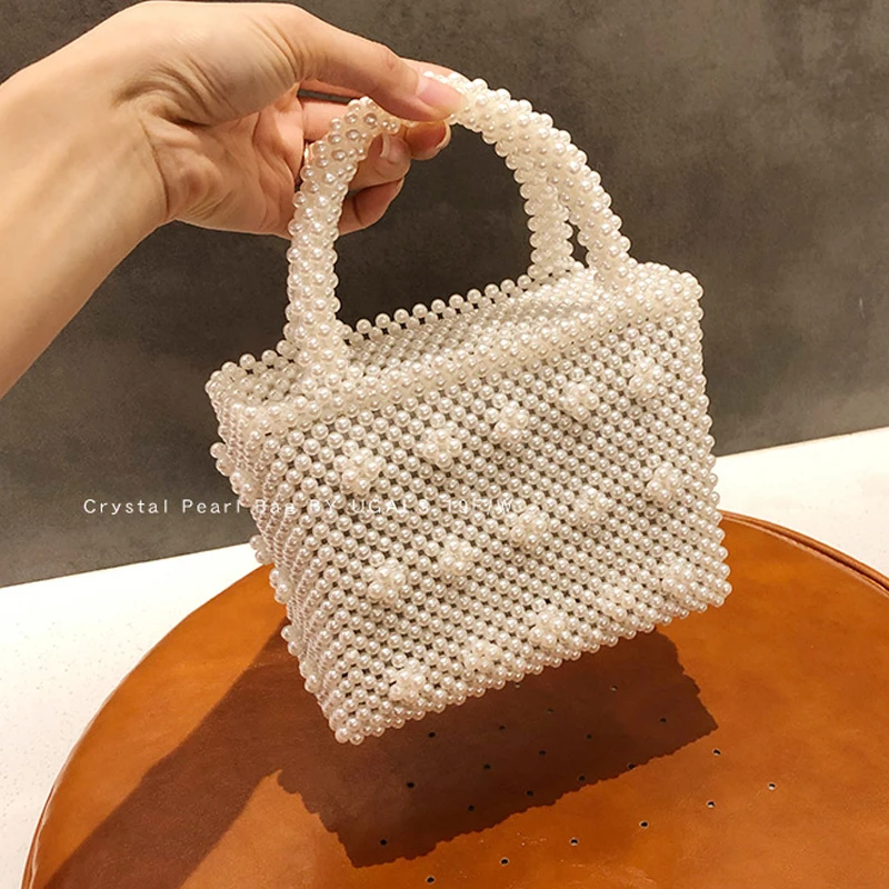 Diamond Bag Hand-woven Beaded Pearl Bag Crystal Bag One Shoulder