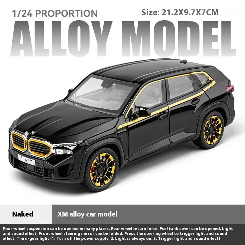 Luxury 1:24 Alloy Metal Diecast Car with Sound and Light - Children's Toy and Collectible Gift