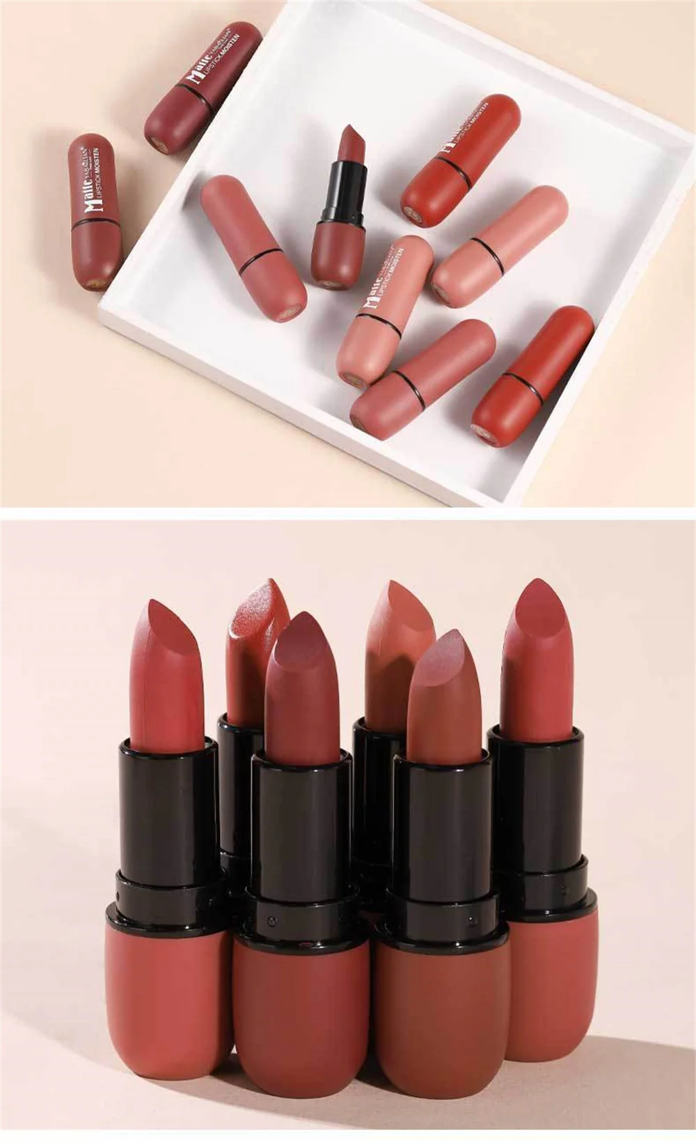 6 Farben Lippenstift Lippen Make-up Sexy Frau Samt Matt Lipgross Tönung für Lippen Langlebig Wasserdicht Antihaft-Cup Lippenkosmetik_voghion.com
