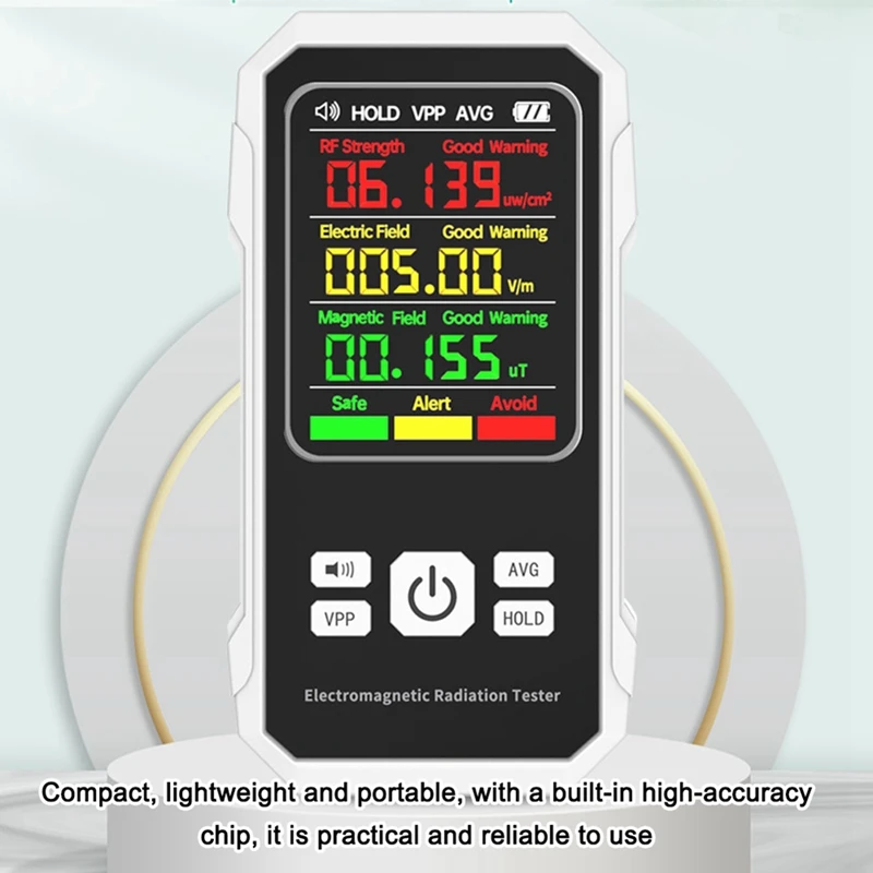 Electromagnetic Radiation Electric Magnetic Field Tester Meter RF Strength Detection Device With Sound Alarm