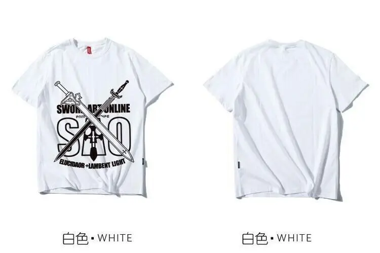 

Anime Sword Art Online Short Sleeve Round Collar Unisex T-shirt Summer Casual