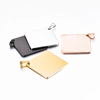 10pcs Wholesale 35X35mm Square Shape Stainless Steel Army ID Blank Dog Tags Miliary Pendant Necklace Jewelry 3 Colors 2