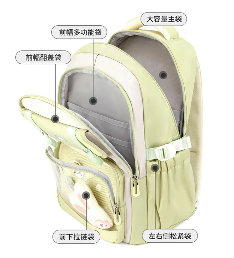 Lightweight Backpack Cute cartoon rabbit Primary School Girls Large Capacity Children Backpack  Wholesale Waterproof Book Bags 5