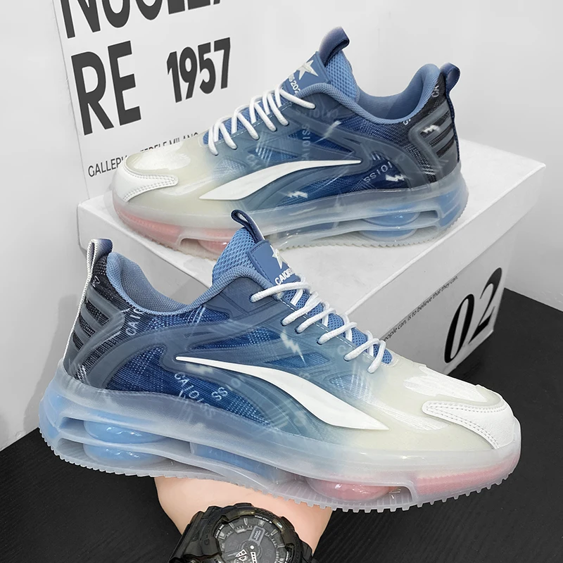 Men's Casual Sports Shoes Mesh Knitted Breathable Eva Outsole Shock-Absorbing and Wear-Resistant Suitable for Running and Training in All Seasons