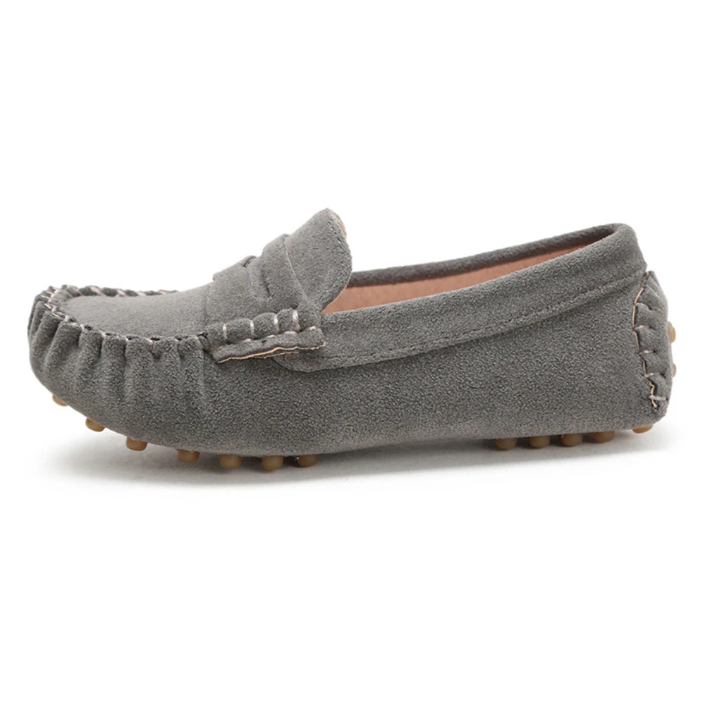 Children's Flats Suede Leather Fashion Casual Shoes Autumn New Solid Slip on Boys Shoes Kids Loafers Girls Dress Party Shoes 2