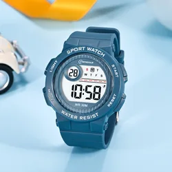 Vibrant Pink Waterproof Kids Digital Sport Watch (Dark Blue)