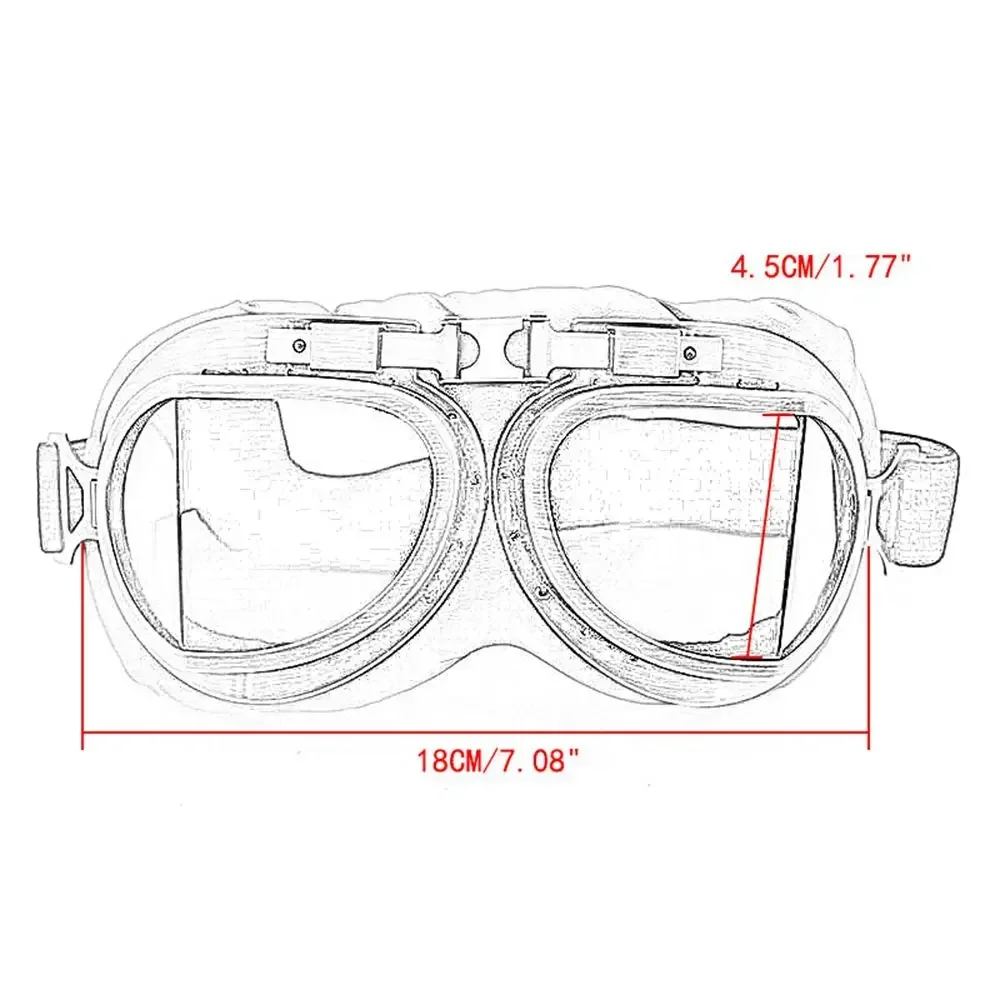 Vintage pilot goggles motorcycle riding glasses retro style