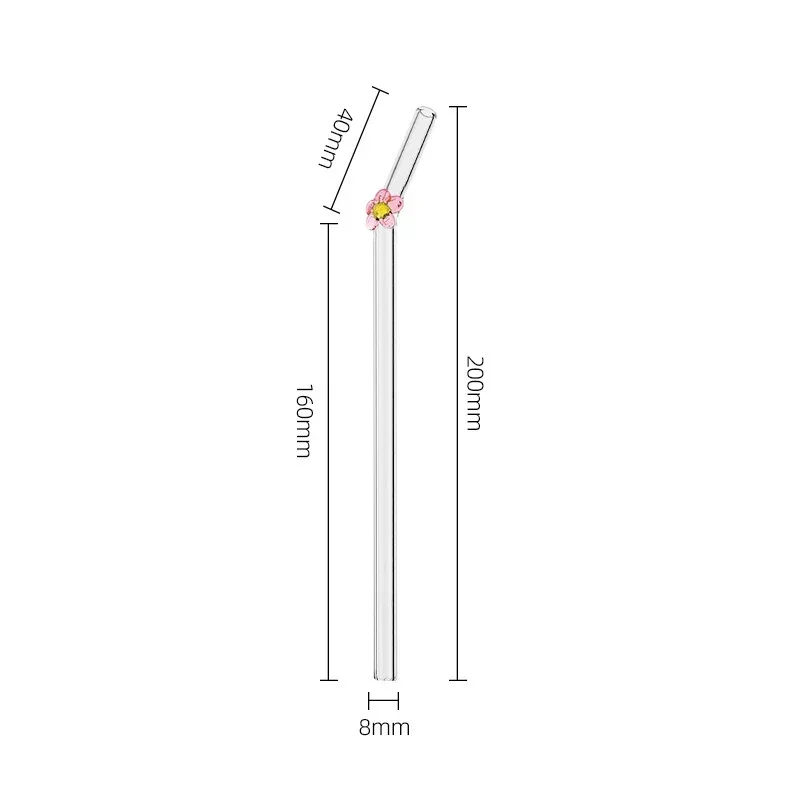 Eco-Friendly Butterfly & Flower Shaped Glass Straw