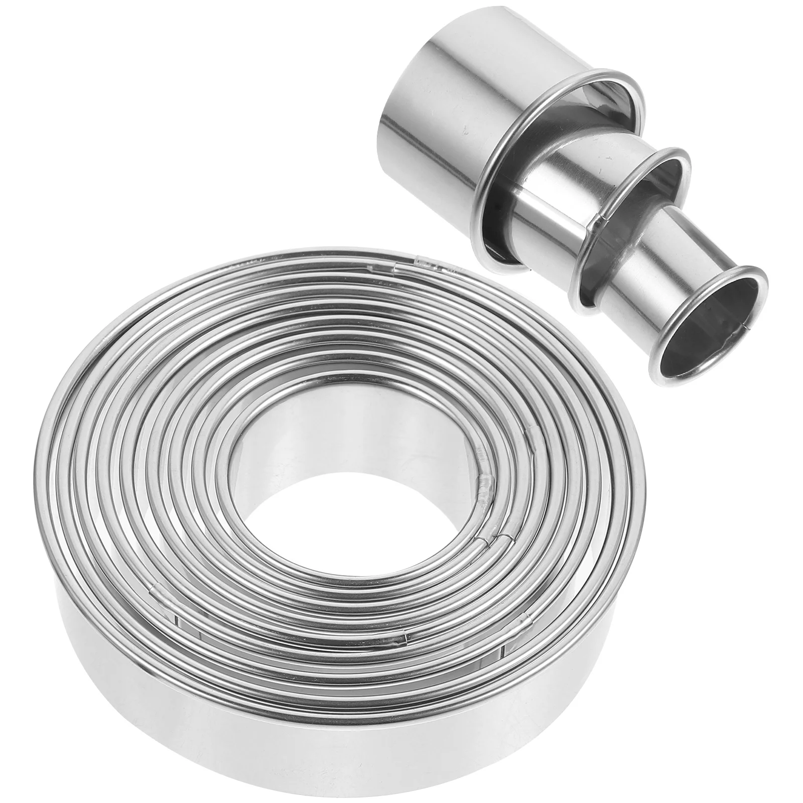 

12 Pcs Round Stainless Steel Cutting Die Biscuits English Muffins Rings Supplies