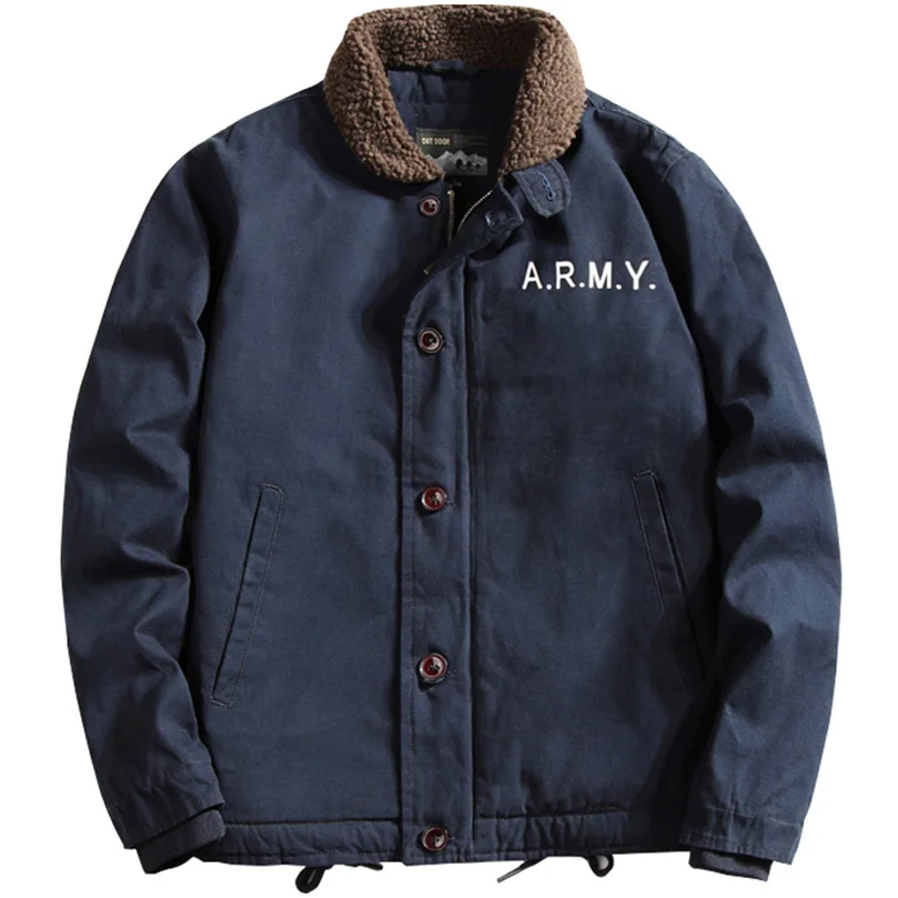 

2023 Winter Bomber Jacket Men Lamb Velvet Padded Jackets Cargo Work Coat Thickened Military Padded Coat