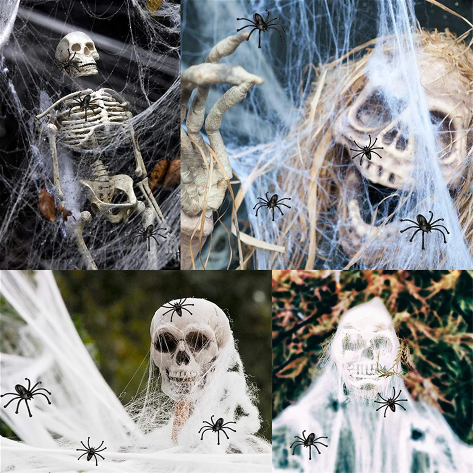 

Halloween Decorations Artificial Spider Web Stretchy Cobweb Scary Party Halloween Decoration for Bar Haunted House Scene Props