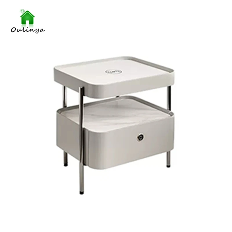 

Modern Ultra-simple Rock-board Intelligent Bedside Cabinet Wireless Charging Household Small Bedside Storage Cabinet