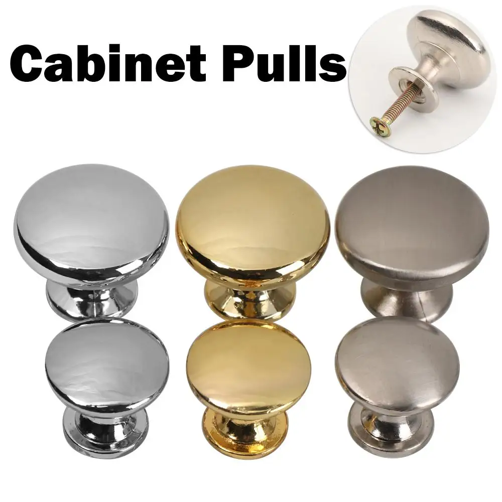 Cupboard Hardware Cabinet Dresser Round Shape Antique Brass Drawer Knob Door Handle Wardrobe Pulls Cabinet Pulls