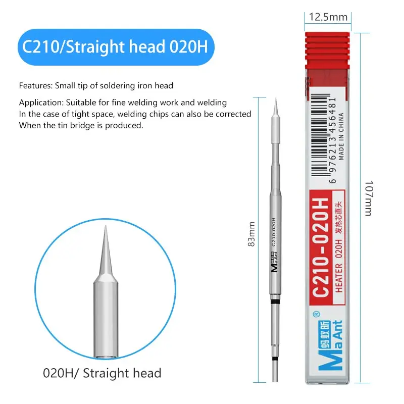 C210 Integrated Soldering Iron Tip S210 Heating Core Efficient Heat Conduction JBC Sugon Aifen T210 T26 A9 Soldering station soldering iron,solder iron kit,soldering iron tips