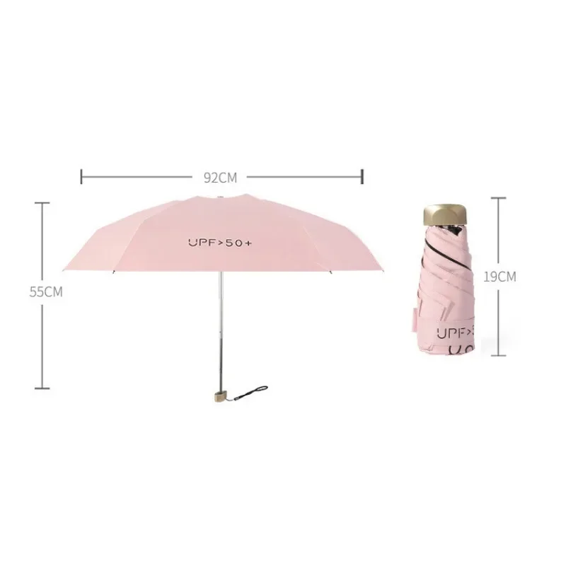 Mini umbrella Folding umbrella Mini sun umbrella Sun umbrella Solid color sun umbrella folding UV protection pocket parasol